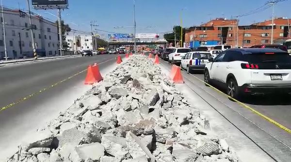 Cierre de carriles de alta velocidad en bulevar Fidel Velázquez