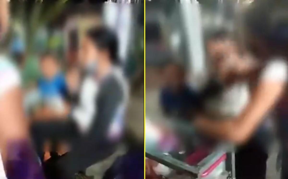 "Ya, no más"; Madre grita desesperada mientras sus dos hijos la golpean