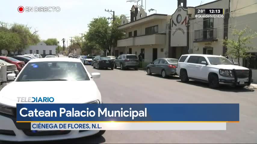 Telediario noticia Catean palacio municipal de Ciénega de Flores; indagan apoyo a candidata   