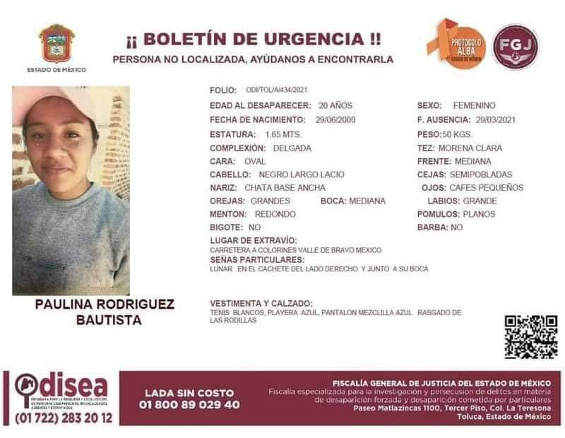 Encuentran sin vida a Paulina Rodríguez, joven desaparecida en Valle de Bravo