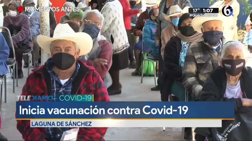 Arranca vacunación de adultos mayores contra Covid-19 en la Laguna de Sánchez.