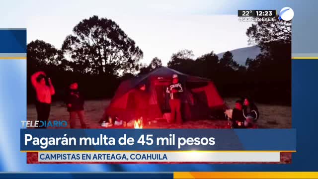 Telediario noticia Multan con 45 mil pesos a campistas por incendiar fogata en sierra de Arteaga 