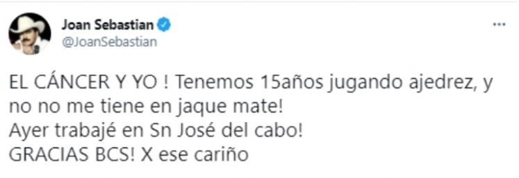 Joan Sebastian se inyectaba veneno de alacrán para curar el cáncer de huesos