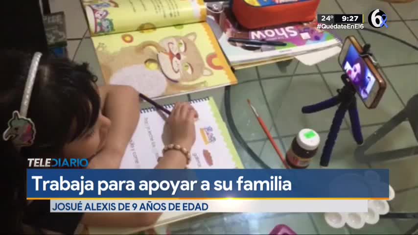 Telediario noticia Josué, un niño de 9 años que vende tamales para ayudar a su familia      