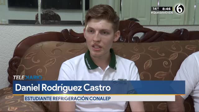 Telediario noticia Estudiante del Conalep trabajará para empresa española; elaborará sistemas de refrigeración  