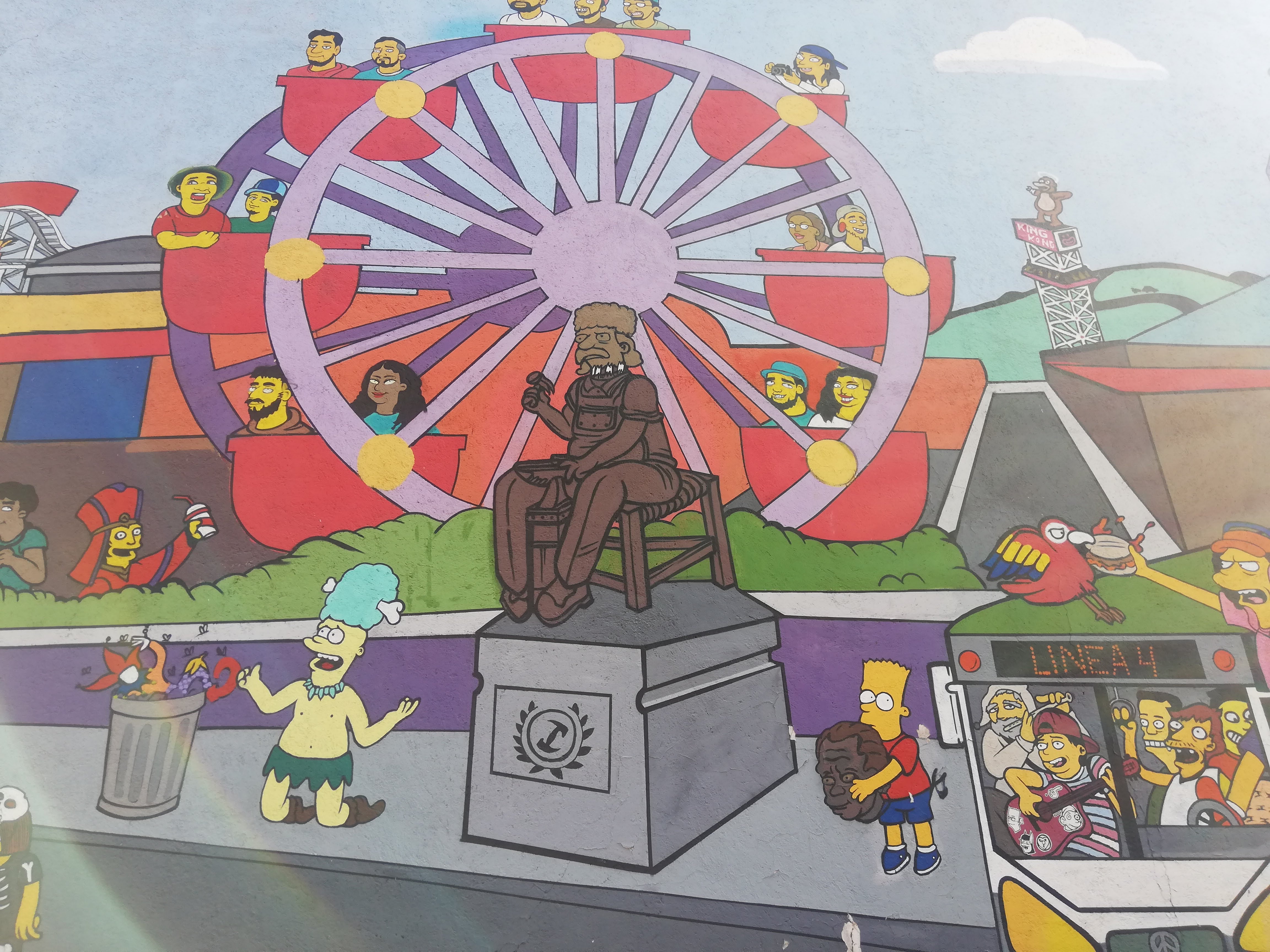 Mural de los Simpson en León sigue atrayendo visitas