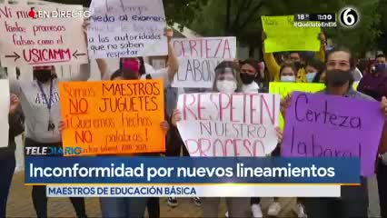 Telediario noticia Cerca de 500 docentes se manifestaron afuera de las instalaciones de la Secretaría de Educación.