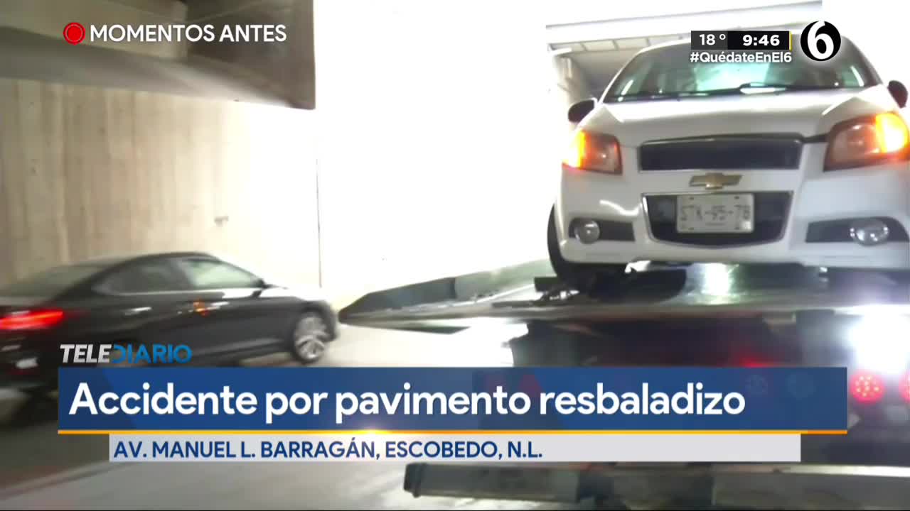 Pavimento resbaladizo provoca dos accidentes en avenida Manuel L. Barragán 
