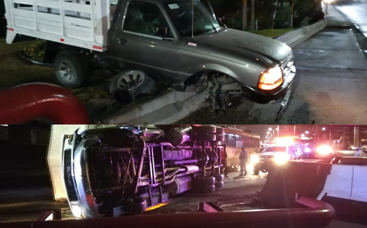 Llovizna provoca dos accidentes viales sobre la avenida Eugenio Garza Sada