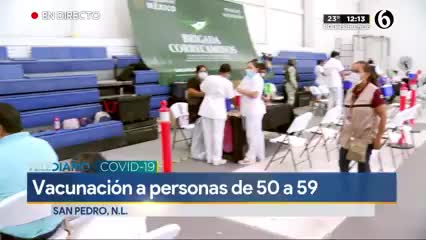 Telediario noticia Inicia vacunación contra el Covid-19 a personas de 50 a 59 años en San Pedro 