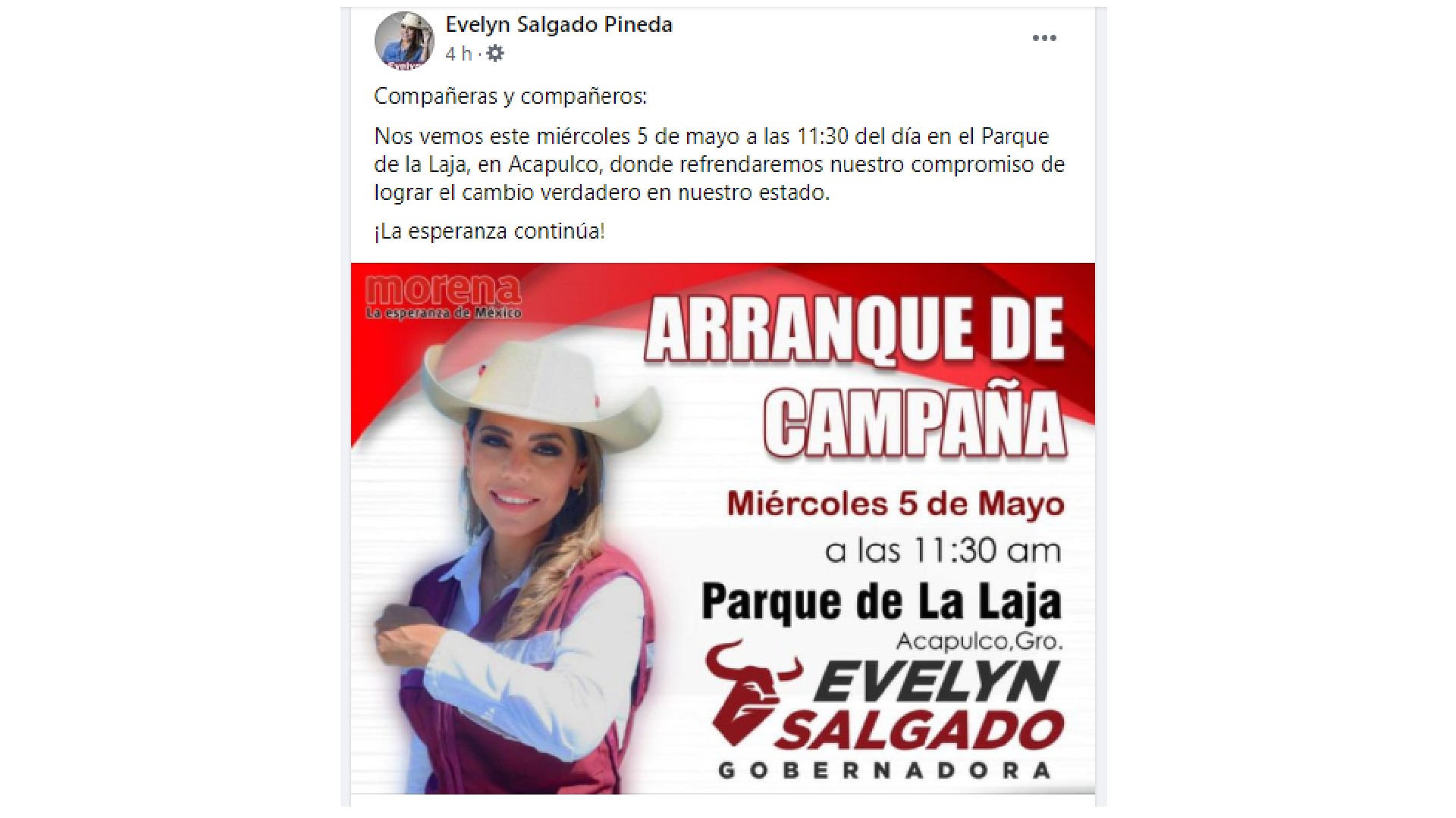 Evelyn Salgado  iniciará mañana su campaña al gobierno de Guerrero