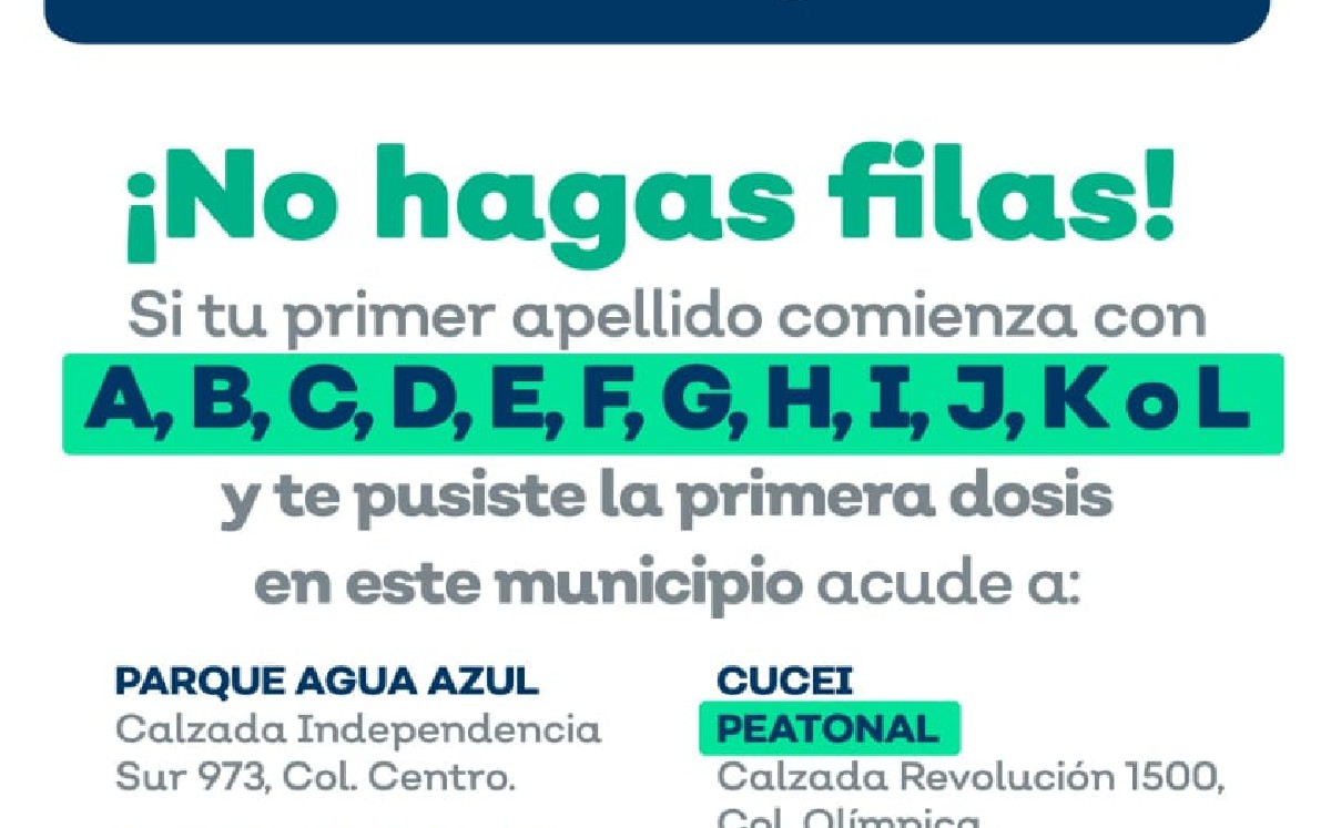 Estos son los 5 módulos para la segunda dosis de la vacuna de Sinovac en Guadalajara