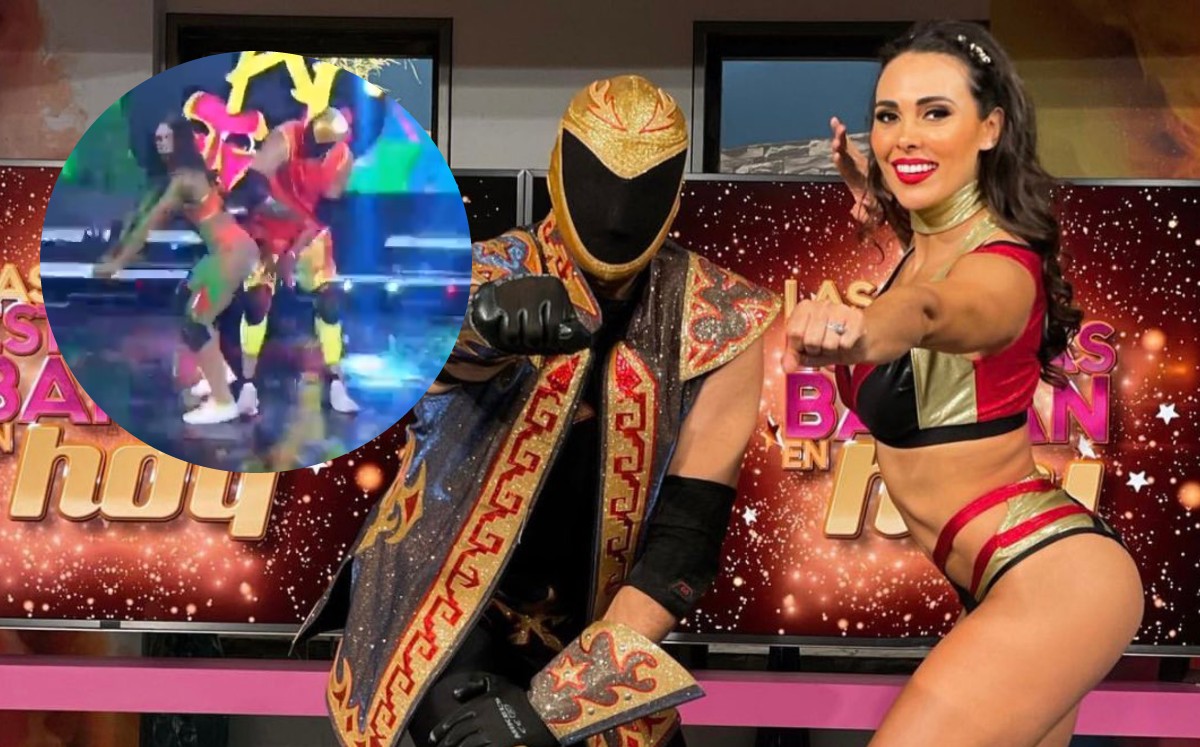 En pleno programa en vivo, Tinieblas Jr. le da una nalgada a Macky González