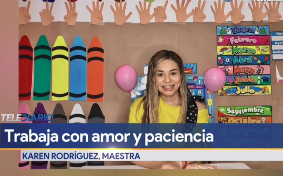 Con paciencia y amor trabaja Karen Rodríguez, quien da clases a niños de 4 años