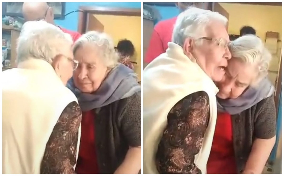 Hermanas de más de 90 años se reencuentran por primera vez en pandemia; video se hace viral