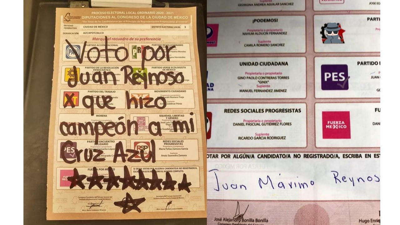 Aficionados del Cruz Azul votan por Juan Reynoso en elecciones 2021