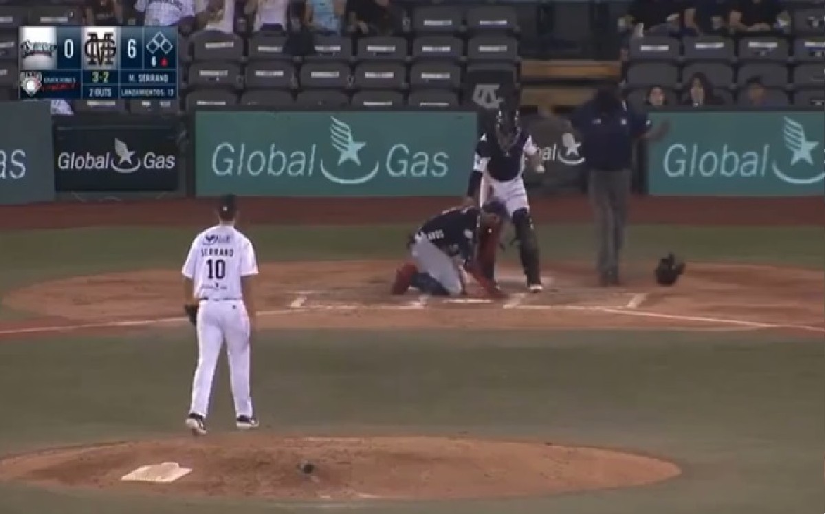 Félix Pérez se fractura rostro tras un accidentado batazo de foul en juego entre Bravos y Mariachis