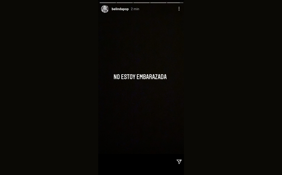 ¡No estoy embarazada!, contesta Belinda