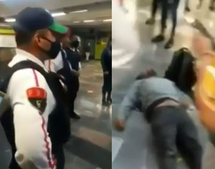 Policía noquea a usuario del Metro presuntamente por no usar cubrebocas