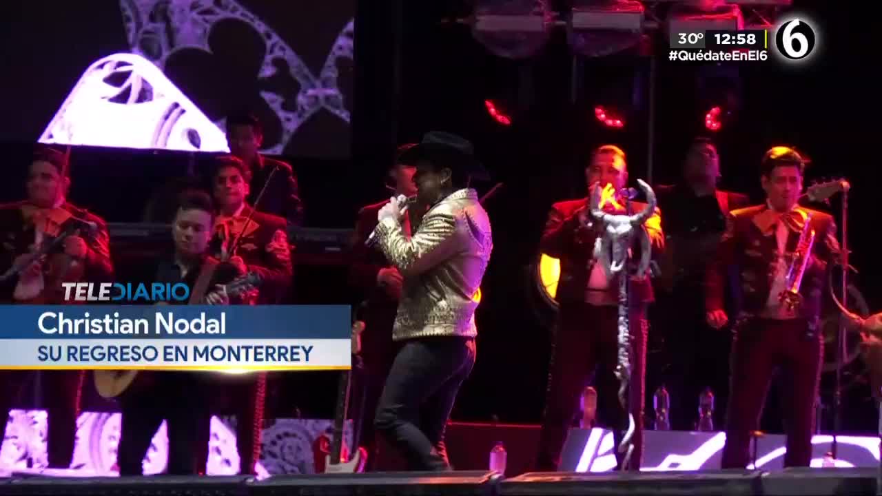 Telediario noticia Christian Nodal en concierto en Monterrey