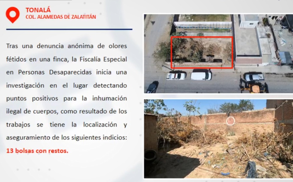 Fiscalía del Estado presenta avance en caso de fosas de Zalatitlán