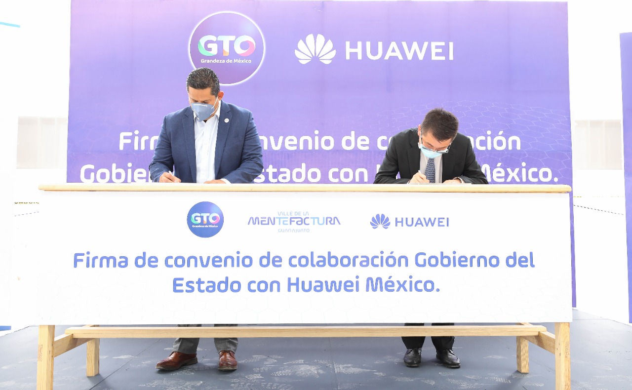 Firman convenio de colaboración Huawei y Guanajuato 
 