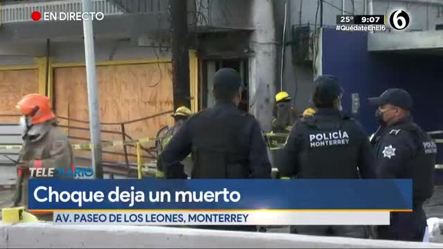 Automovilista se impacta contra poste y restaurante en avenida Leones; hay un muerto 