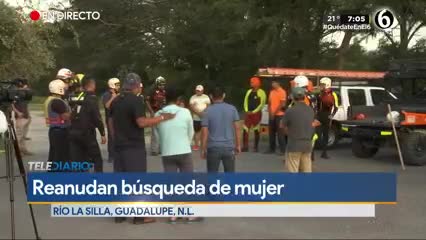 Telediario noticia Reanudan búsqueda de mujer arrastrada por corriente en el río La Silla 