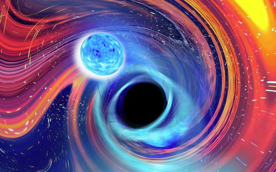Astrónomos captan agujero negro absorbiendo una inmensa estrella de neutrones