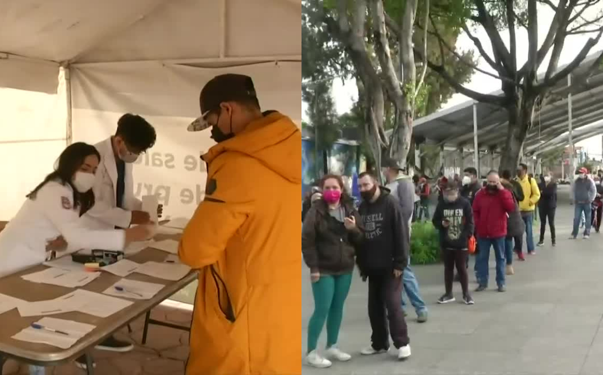 Jóvenes abarrotan macro kioscos para pruebas COVID-19 en CdMx