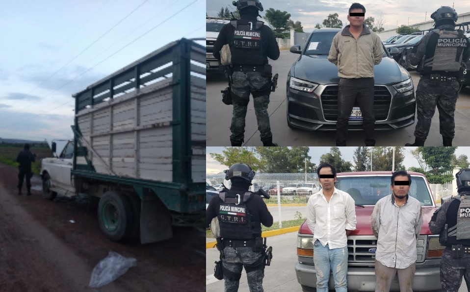 Recuperan 3 vehículos robados en Celaya; hay detenidos