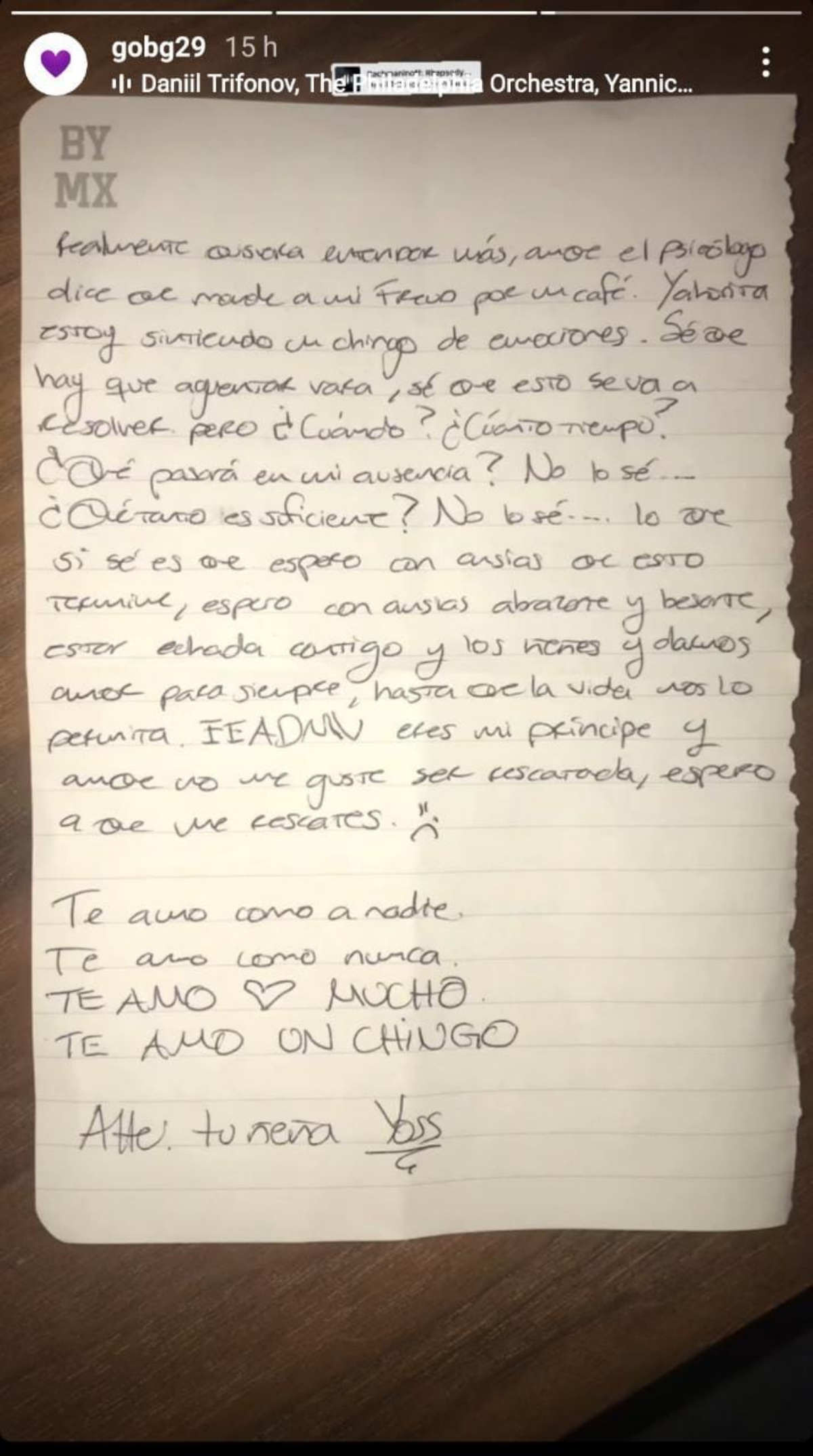 "Es muy difícil estar separada de ustedes”: Esta es la emotiva carta de YosStop para su novio