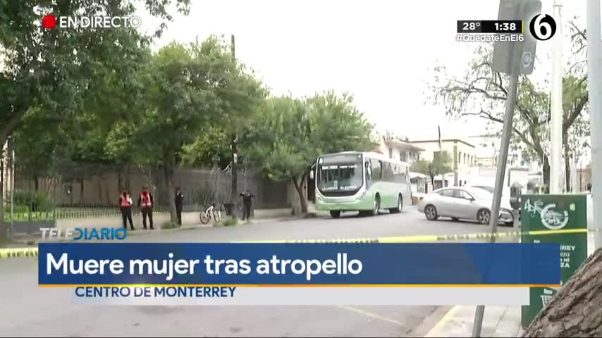 Telediario noticia Mujer muere atropellada por chofer tras bajar de camión urbano en Monterrey  
