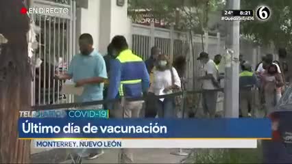 Telediario noticia Avanza ágilmente vacunación anticovid para adultos de 40 a 49 años en Monterrey 