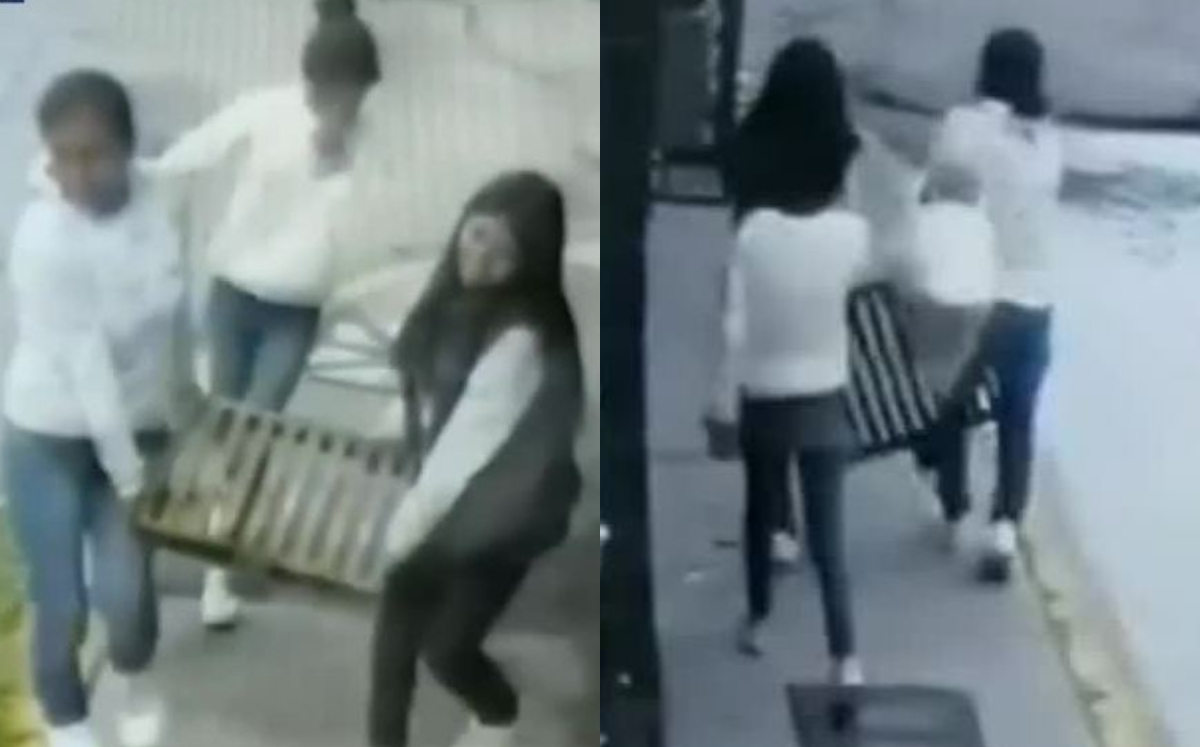 Captan a jovencitas robando tapas de coladeras en Edomex