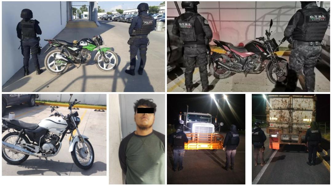 Aseguran cuatro vehículos con reporte de robo en Celaya; hay un detenido