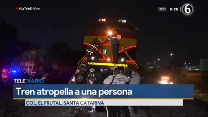 Telediario noticia Hombre sufre amputación de pierna tras ser embestido por tren en Santa Catarina 