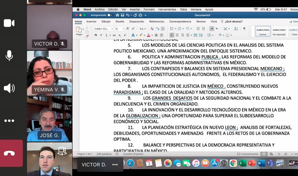Presume Samuel García clase de doctorado con Natividad González Parás