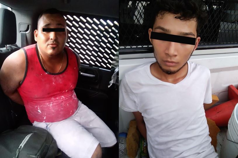 Detienen a dos hombres por robo a farmacia en la colonia Lomas de Escobedo