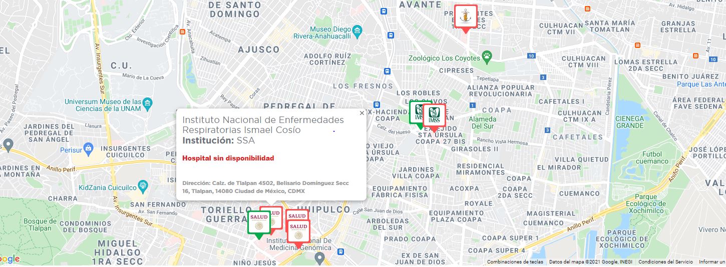 INER rechaza a paciente intubado por saturación de casos COVID-19