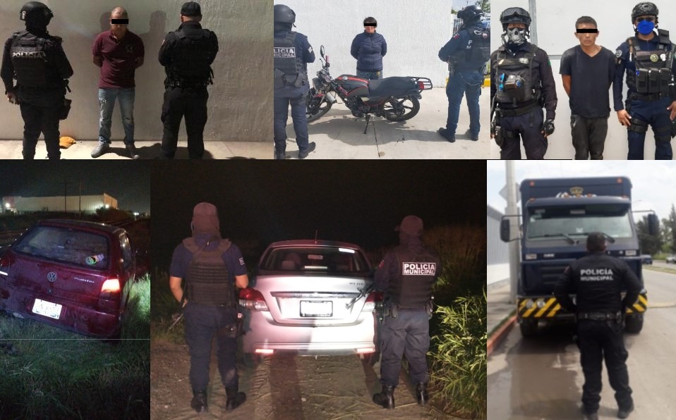 Aseguran 8 vehículos robados en Celaya; hay 3 detenidos