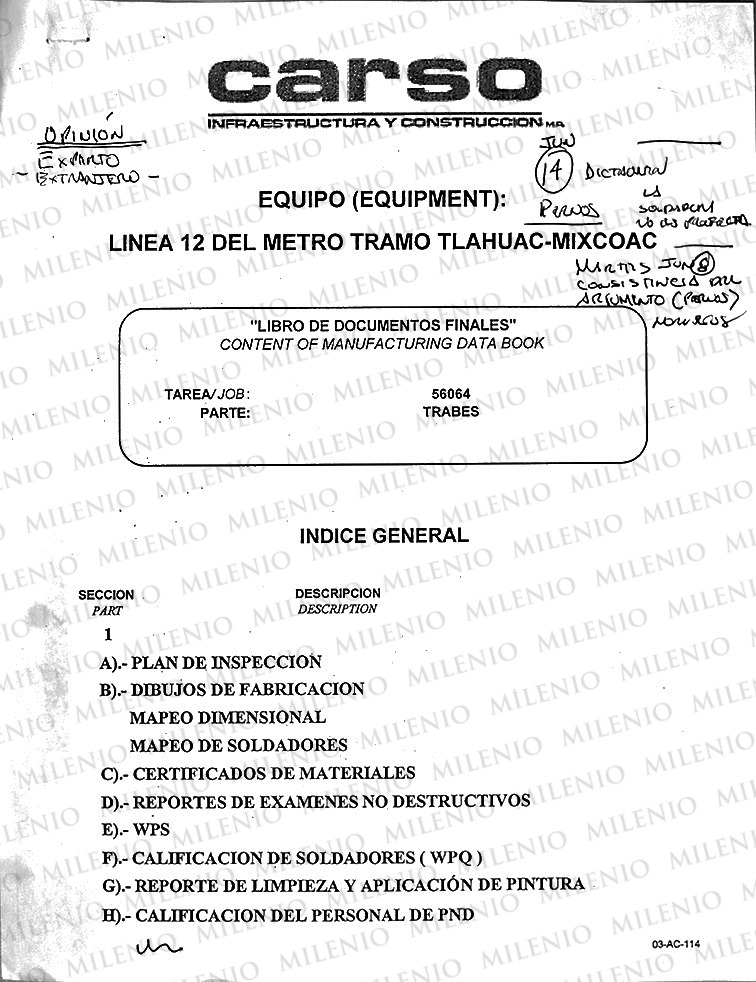 11 soldadores bajo la mira de las autoridades por desplome de Línea 12 del Metro