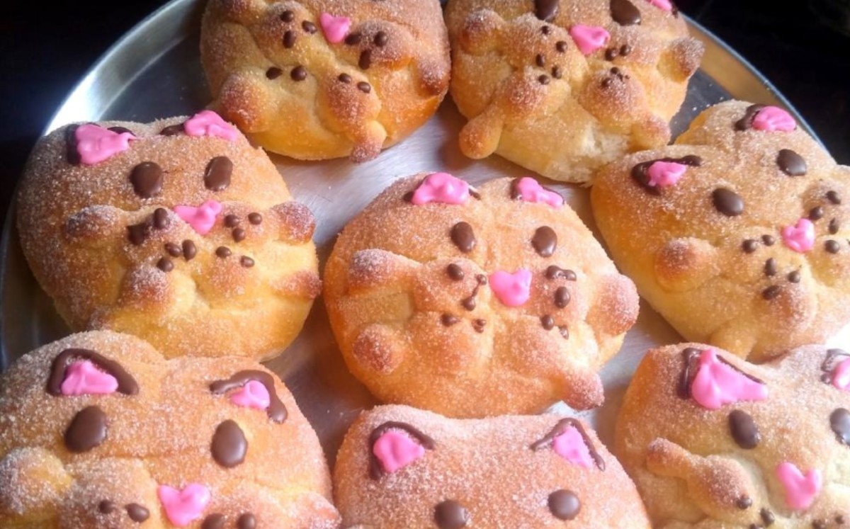 ¡La combinación perfecta! Llega el pan de muerto con cara de gato