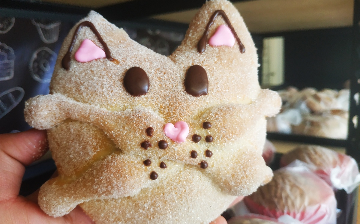 ¡La combinación perfecta! Llega el pan de muerto con cara de gato
