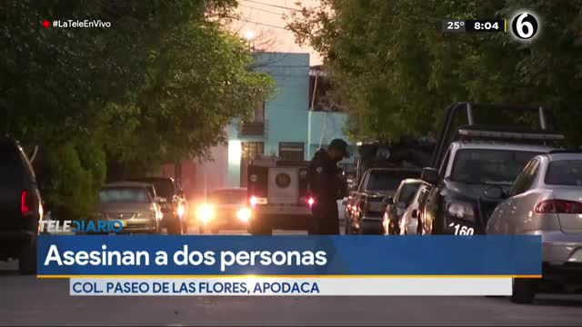 Telediario noticia Ataque a balazos en Apodaca deja dos muertos y un herido 