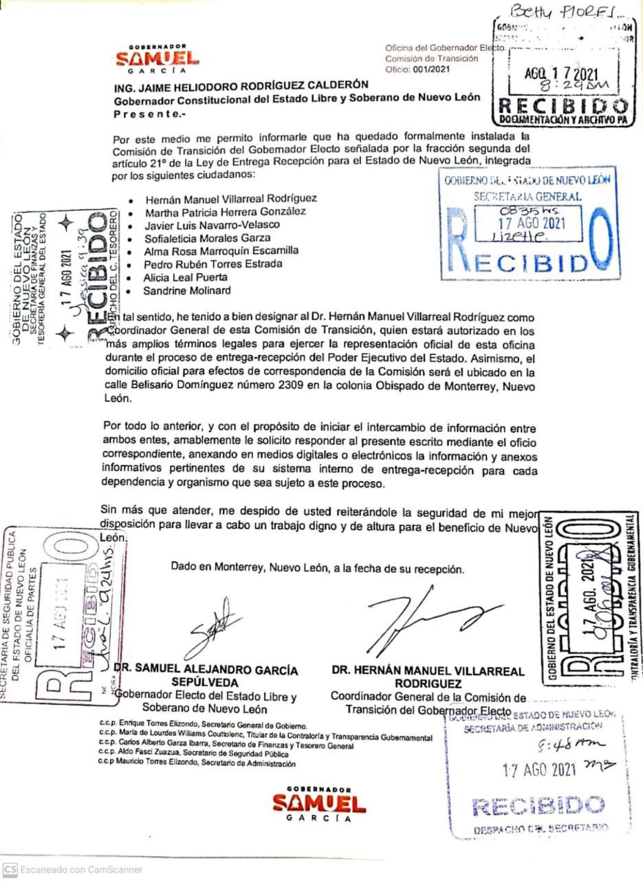 Este es el equipo de transición de Samuel García