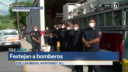 Día del bombero. Festejan en la colonia las brisas en Monterrey 