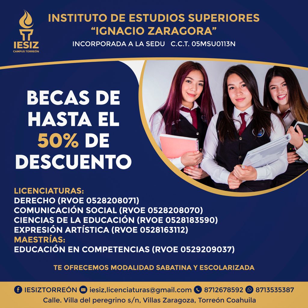 IESIZ tiene la mejor oferta educativa para ti con becas de hasta el 70% de descuento