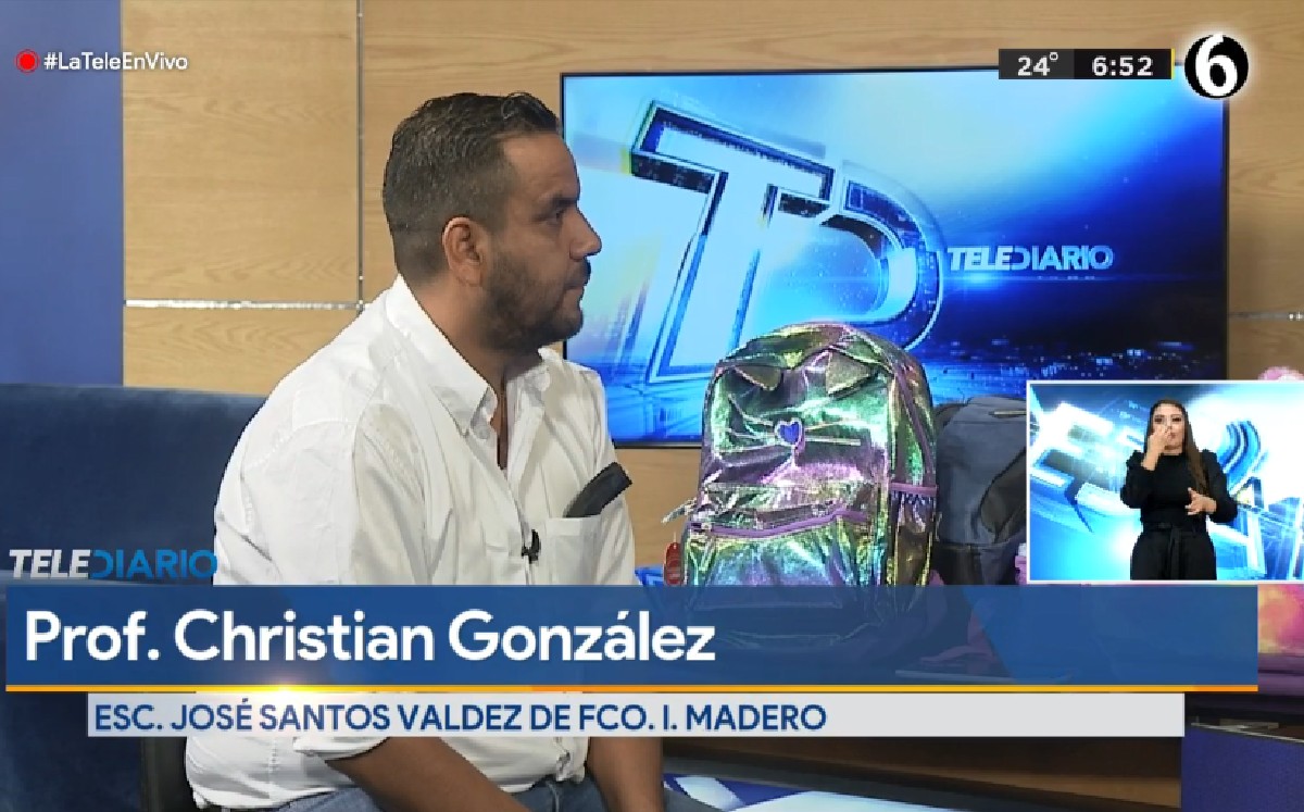 El profesor Christian agradece donaciones recibidas para seguir apoyando a sus alumnos