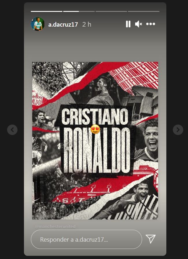 Así celebró Alessio da Cruz la llegada de Cristiano Ronaldo al Manchester United